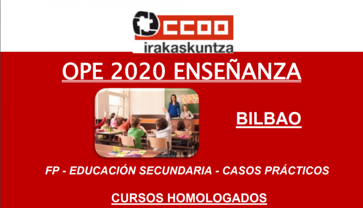 Cursos OPE 2020 Enseñanza Bilbao