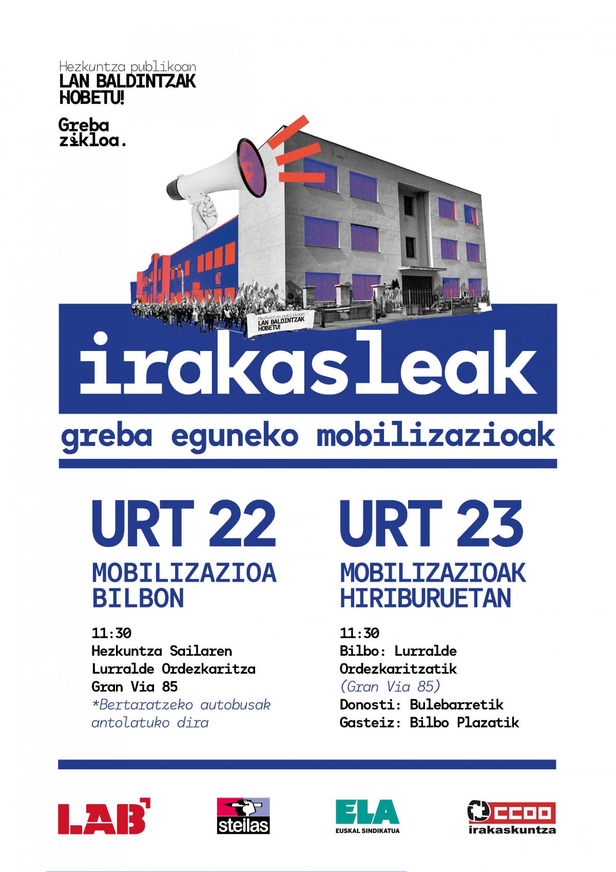 irakasleak | greba egunen MOBILIZAZIOAK