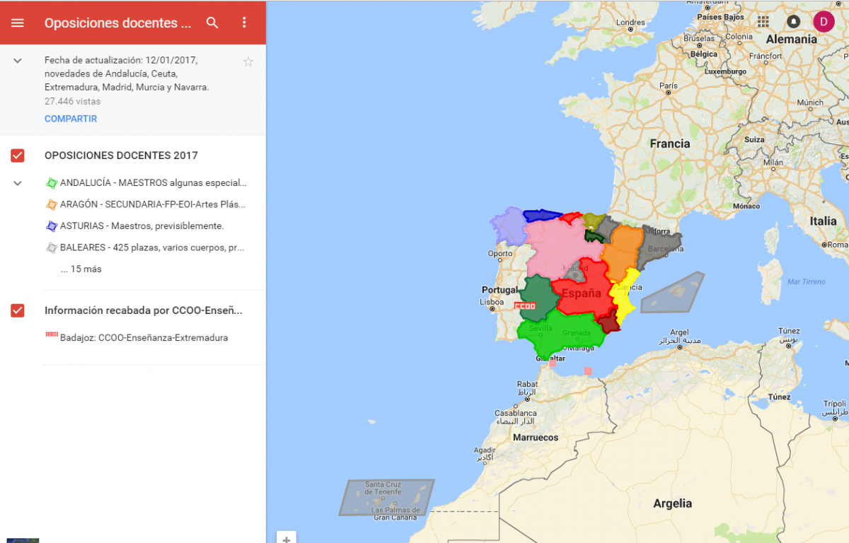 mapa oposiciones